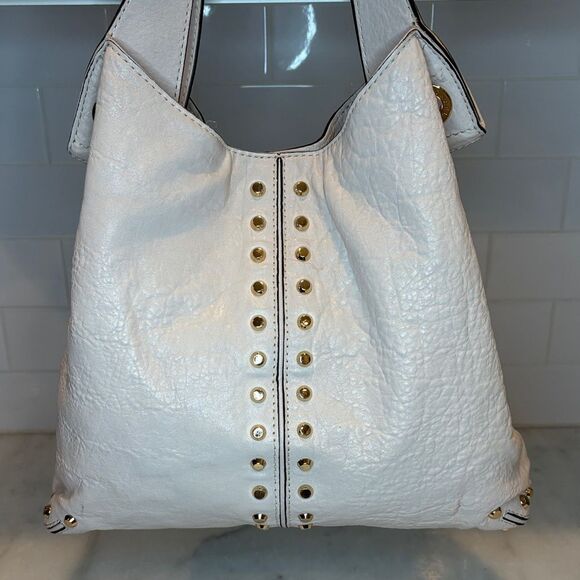 Michael Kors Pebbled Soft Leather Uptown Astor Studded Hobo Shoulder Bag - Picture 2 of 16